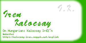 iren kalocsay business card